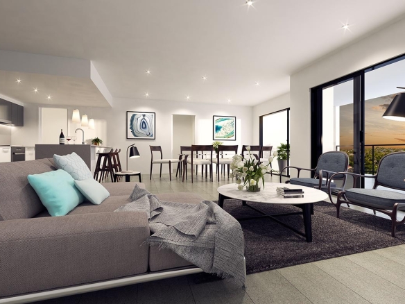 Luxury apartment bay view